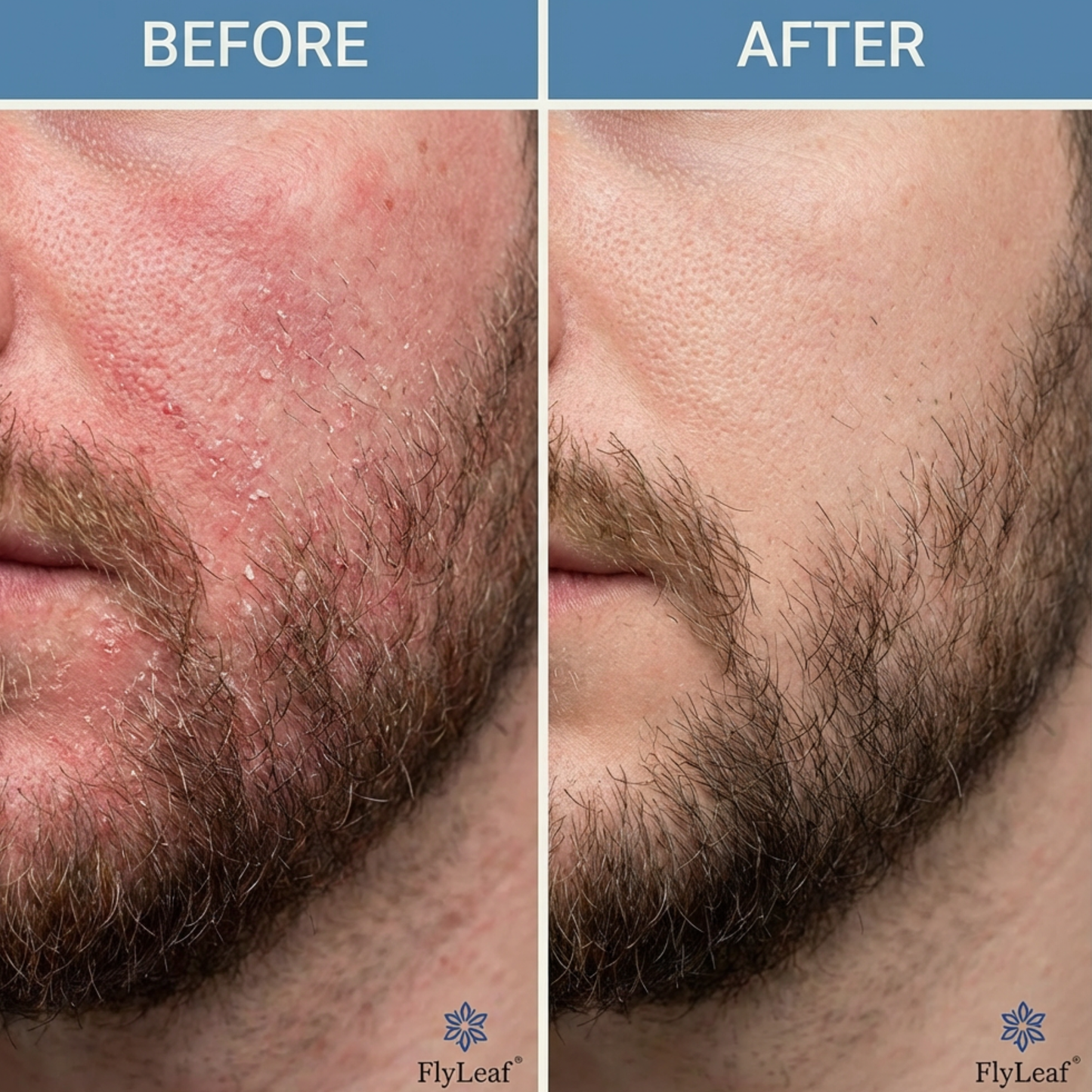 Flyleaf®  Visible Beard & Scalp Relief in 7 Days Without Steroids