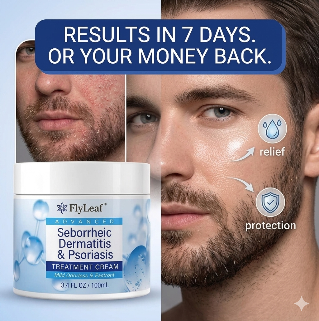 test 2 Flyleaf®  Visible Beard & Scalp Relief in 7 Days Without Steroids