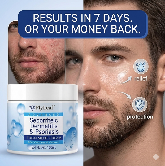 test 2 Flyleaf®  Visible Beard & Scalp Relief in 7 Days Without Steroids